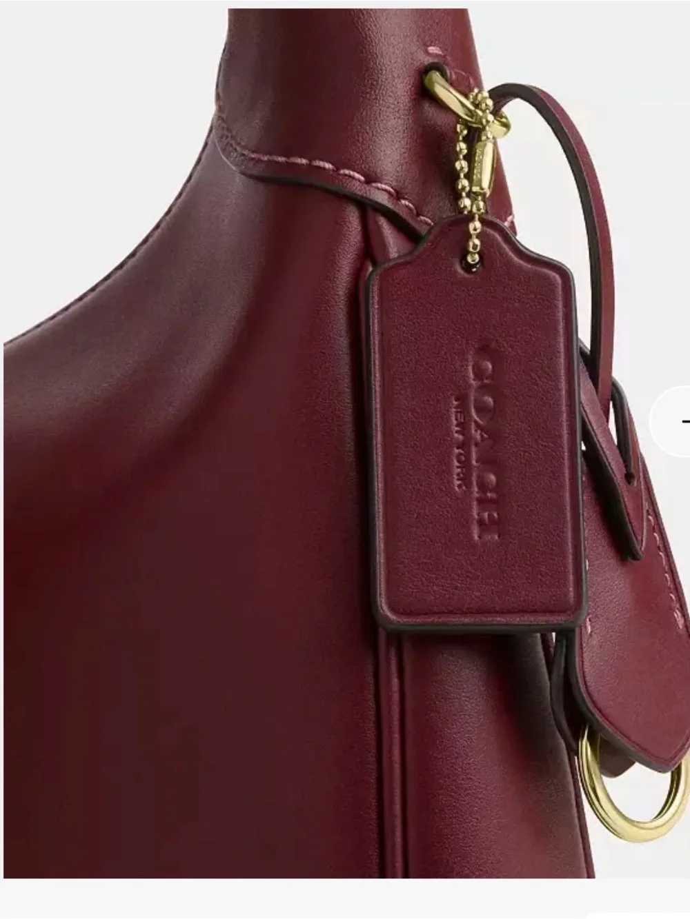 NWT Coach Ella Burgundy Leather Hobo with Gold Hardware